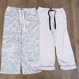 Apt 9 Intimates Pajama Pants Lot of 2 Womens XXL Floral Lace Striped Sleepwear